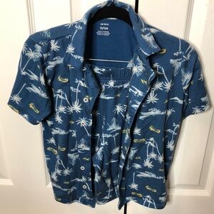 Carter's Blue Palm Print Pajama Set, Size Boys 12
